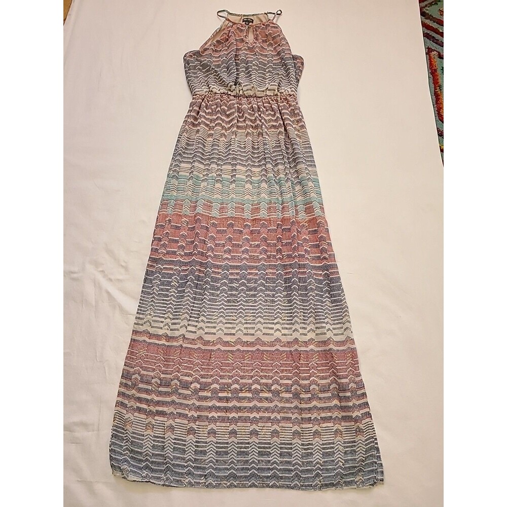 Lily Rose• Halter Neck •High Waist• Double Split Hem Lined Maxi Dress Size Small